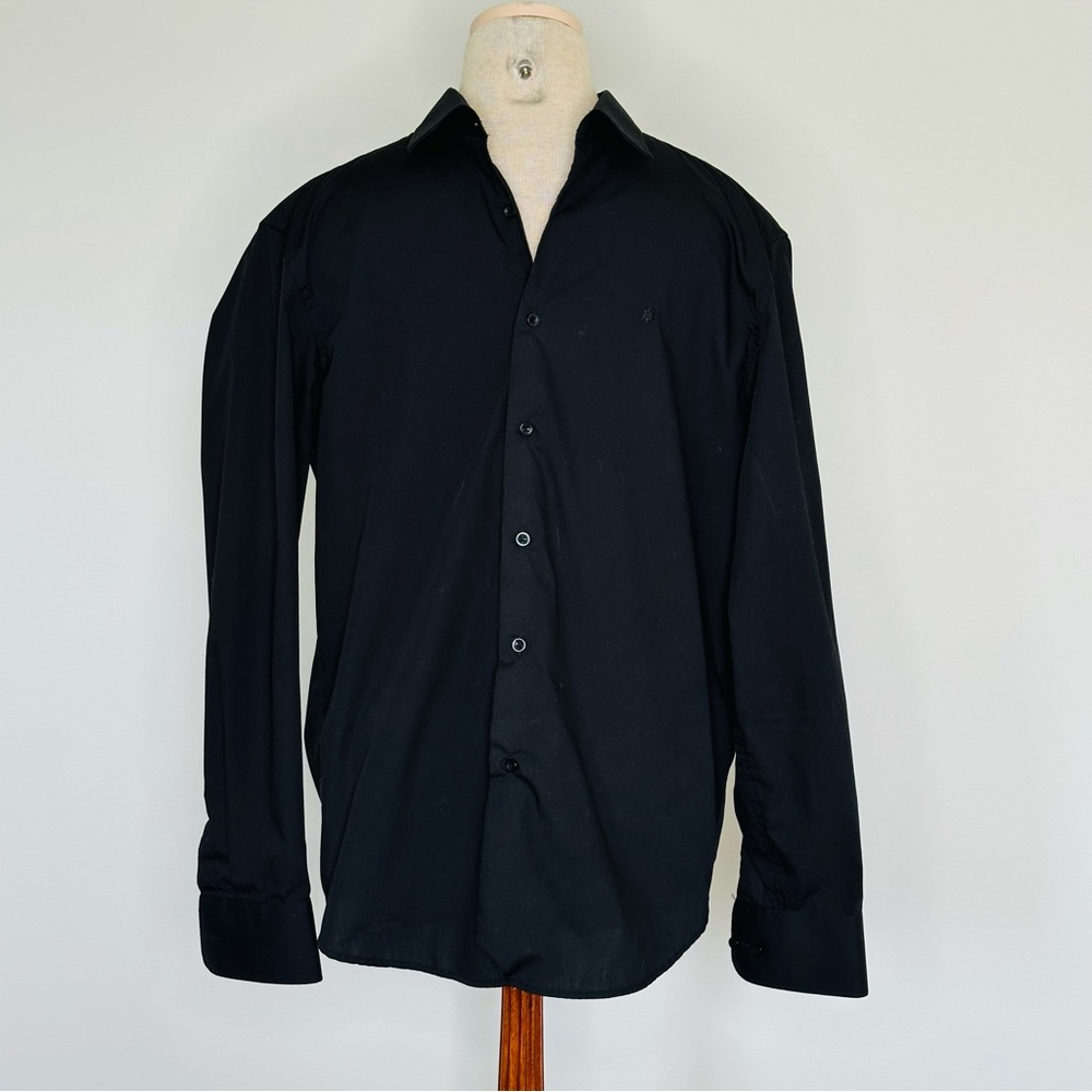 Montblanc Premium Button Down Shirt Long Sleeve Black Size 16 1/2"